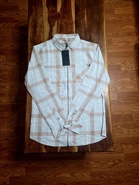 Distorted People Men's Plaid Zip-Up Shirt